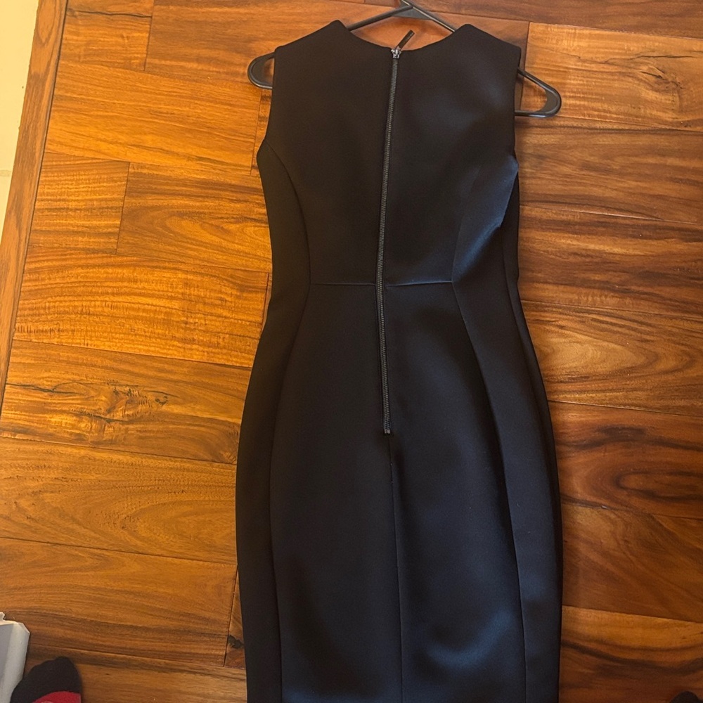 Calvin Klein Black Midi Sheath Dress with Back Zip - Picture 2 of 3